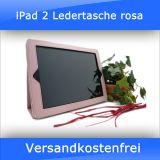 Edle Ipad 2 Leder Hardcover Case Tasche passgenau in Rosa / Pink